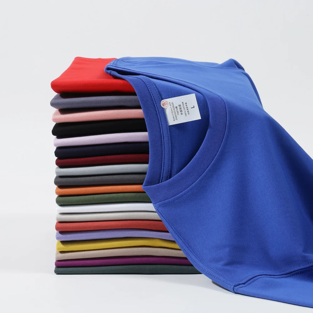 Plain T-Shirts for Men and Women in Solid Colors, 220 GSM, 100% Cotton - Image 6