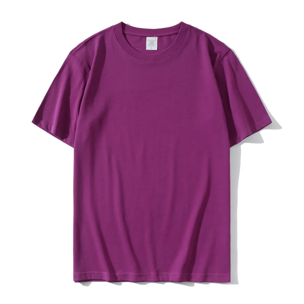 Plain T-Shirts for Men and Women in Solid Colors, 220 GSM, 100% Cotton - Image 4