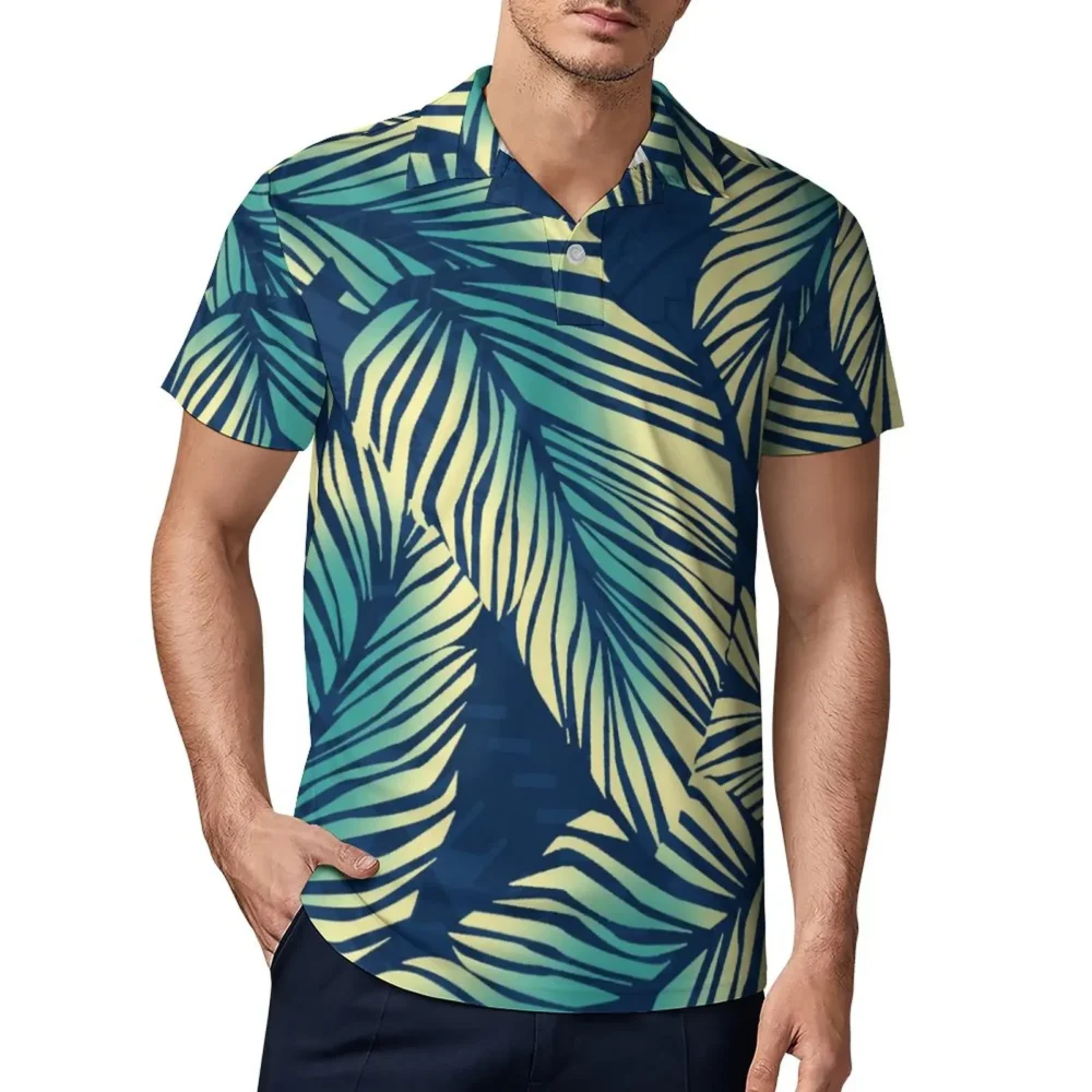 New Arrival Custom Shirt Printing Green Short Sleeve Casual Fit Men Aloha Shirts Polynesian Hawaii Work Polo Shirts - Image 2