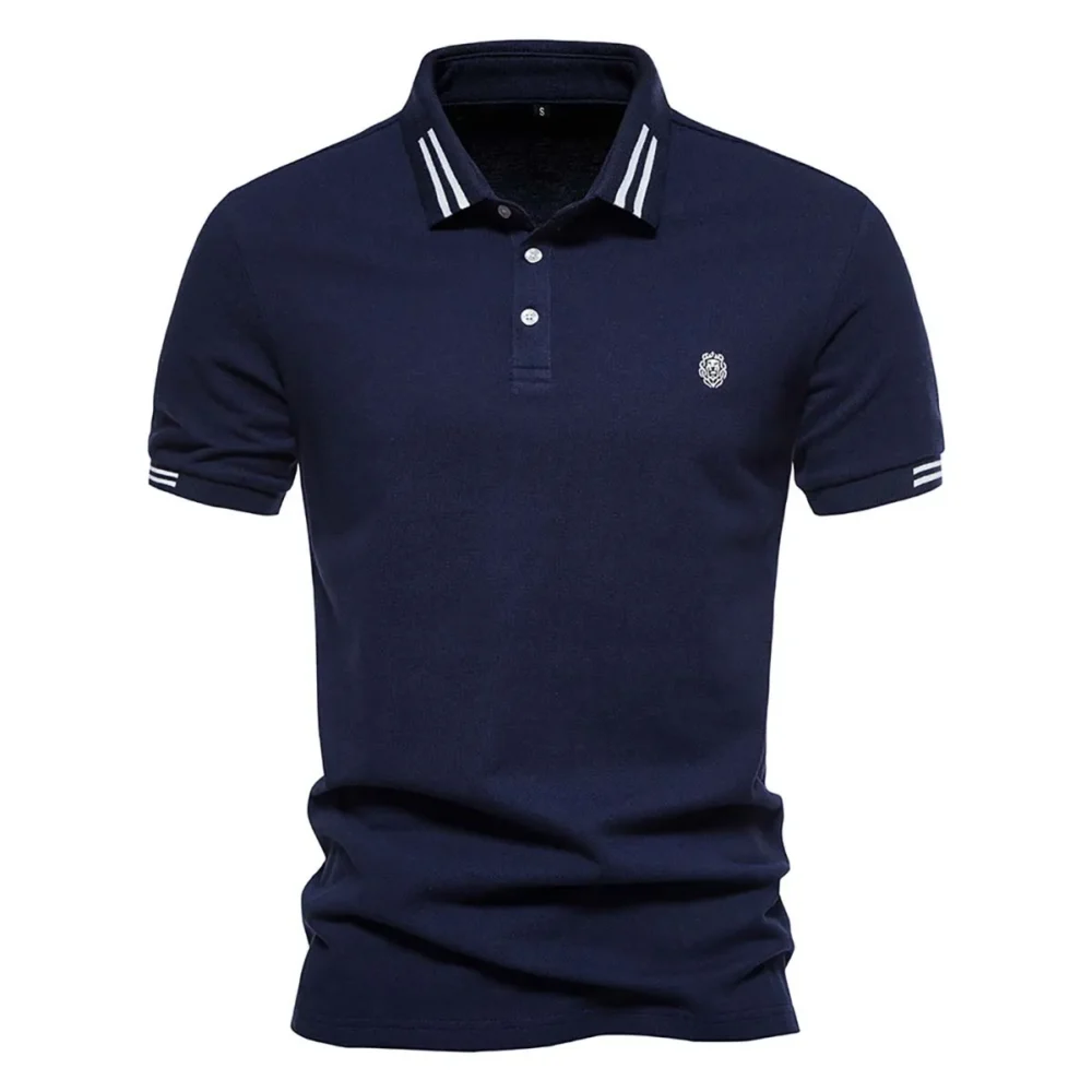 Business Summer Short Sleeve Cotton Men's Polo Shirts  STSS-005 - Image 4