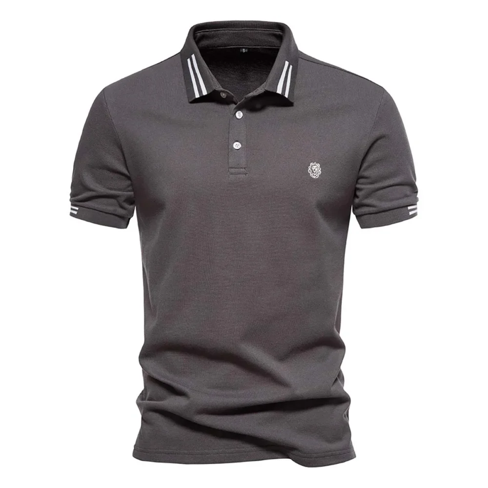 Business Summer Short Sleeve Cotton Men's Polo Shirts  STSS-005 - Image 2