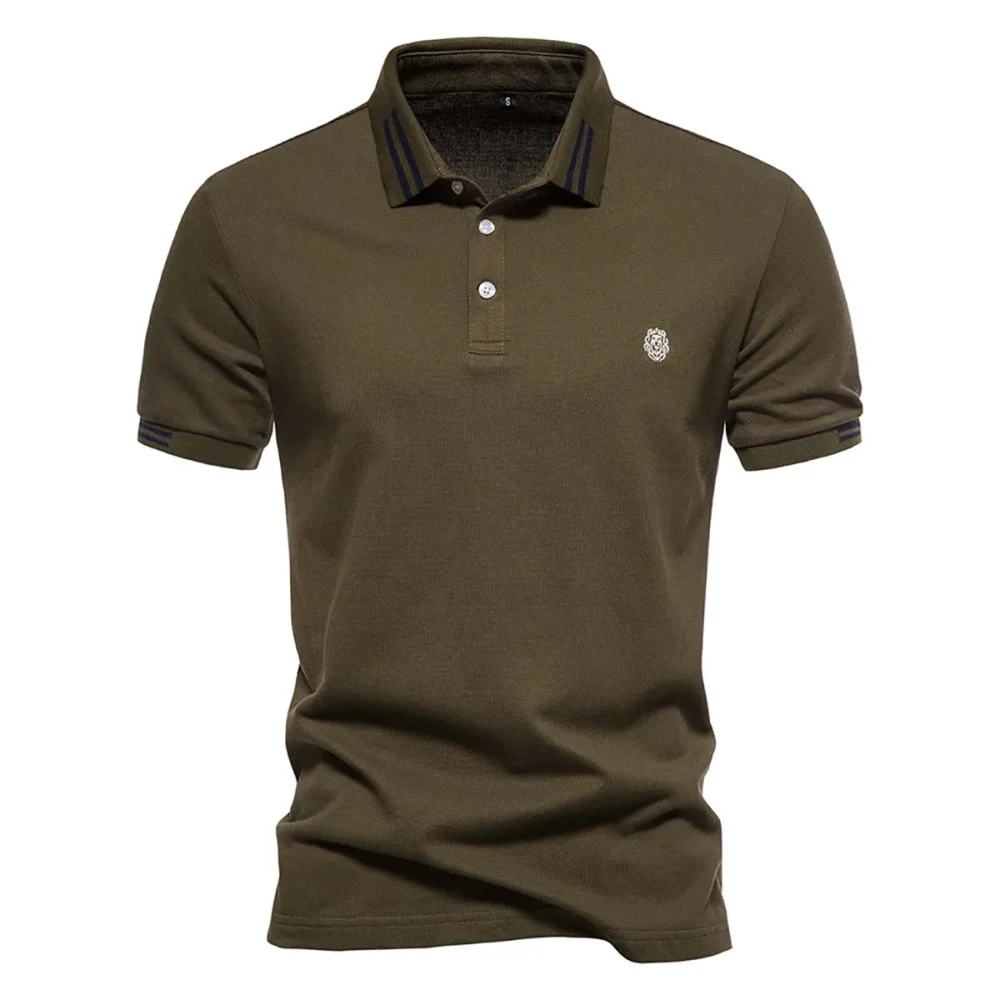 Business Summer Short Sleeve Cotton Men's Polo Shirts  STSS-005 - Image 3