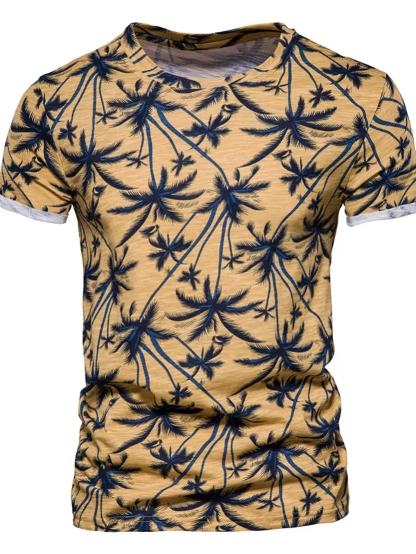 MEN'S O-NECK CASUAL HIGH QUALITY BEACH T-SHIRTS IN THE HAWAIIAN STYLE: NEW SUMMER 100% COTTON PRINTED TOP TEES FOR MEN - Image 7