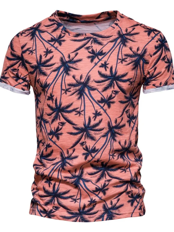 MEN'S O-NECK CASUAL HIGH QUALITY BEACH T-SHIRTS IN THE HAWAIIAN STYLE: NEW SUMMER 100% COTTON PRINTED TOP TEES FOR MEN - Image 6