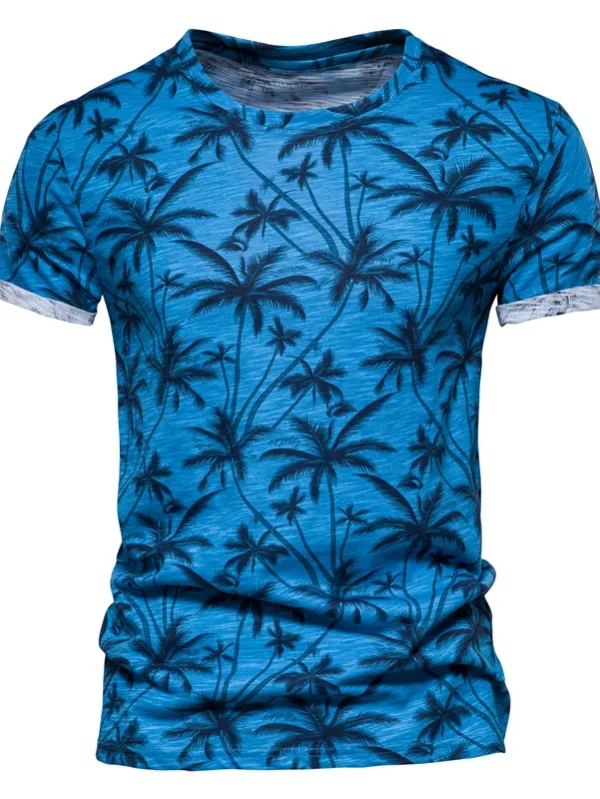 MEN'S O-NECK CASUAL HIGH QUALITY BEACH T-SHIRTS IN THE HAWAIIAN STYLE: NEW SUMMER 100% COTTON PRINTED TOP TEES FOR MEN - Image 8