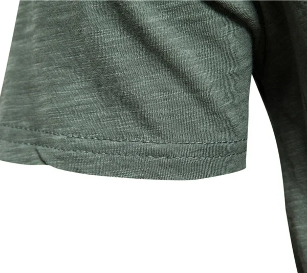 MEN'S SOLID COLOR CASUAL T-SHIRTS O-NECK BUTTON UP 2021 NEW SUMMER EXCELLENT CLASSIC TOP TEES MEN - Image 15