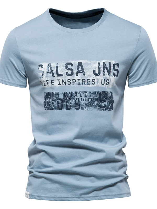MEN'S SHORT-SLEEVED CASUAL SPORT SUMMER TOPS TEE SHIRTS MADE OF HIGH-QUALITY COTTON BY FASHION DESIGNER - Image 28