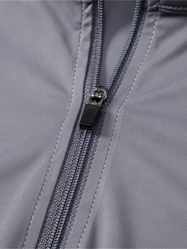 MEN'S LONG-SLEEVED, SOLID-COLOR ZIPPER OUTDOOR SHIRT WITH UPF100+ SUN PROTECTION QUICK-DRY STAND COLLAR T-SHIRTS - Image 3