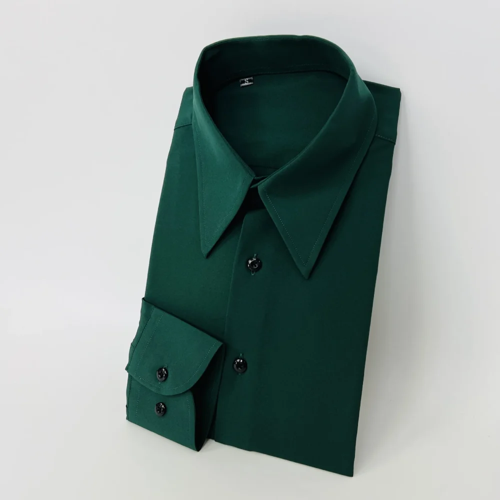 High-quality, wrinkle-free, long-sleeved, slim-fitting, business casual, vintage office wear men's shirts for 2025 - Image 7