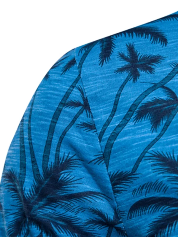 MEN'S O-NECK CASUAL HIGH QUALITY BEACH T-SHIRTS IN THE HAWAIIAN STYLE: NEW SUMMER 100% COTTON PRINTED TOP TEES FOR MEN - Image 2