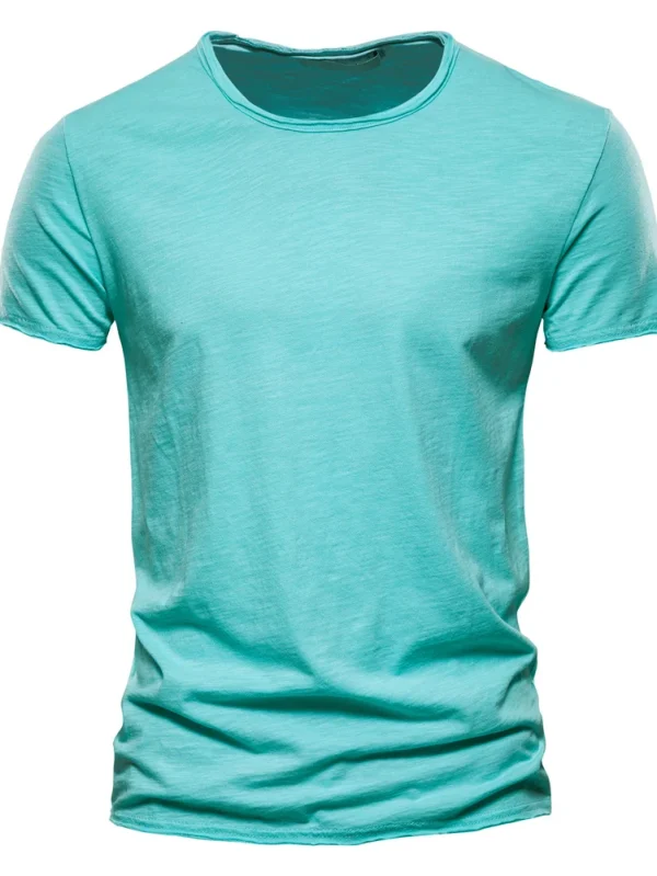 MEN'S CASUAL SOFT FITNESS T-SHIRT MADE OF 100% COTTON THIN T-SHIRTS FOR THE SUMMER HOME CLOTHES FOR MEN MEN'S O-NECK SHORT SLEEVE SOIL T-SHIRT - Image 10