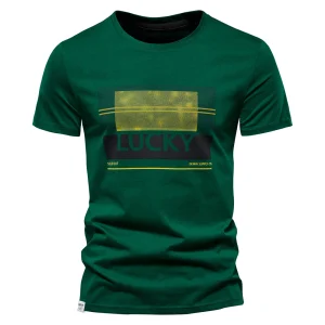 Men's Short-Sleeved Casual Sport Summer Tops Tee Shirts Made of High-Quality Cotton by Fashion Designer