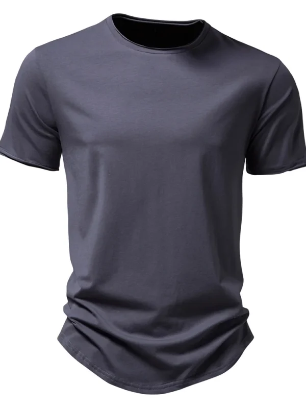 MEN'S O-NECK CASUAL SOFT FASHION SOLID COLOR T-SHIRT MADE OF 100% COTTON NEW SHORT-SLEEVED SUMMER TOPS MEN'S TEES - Image 7