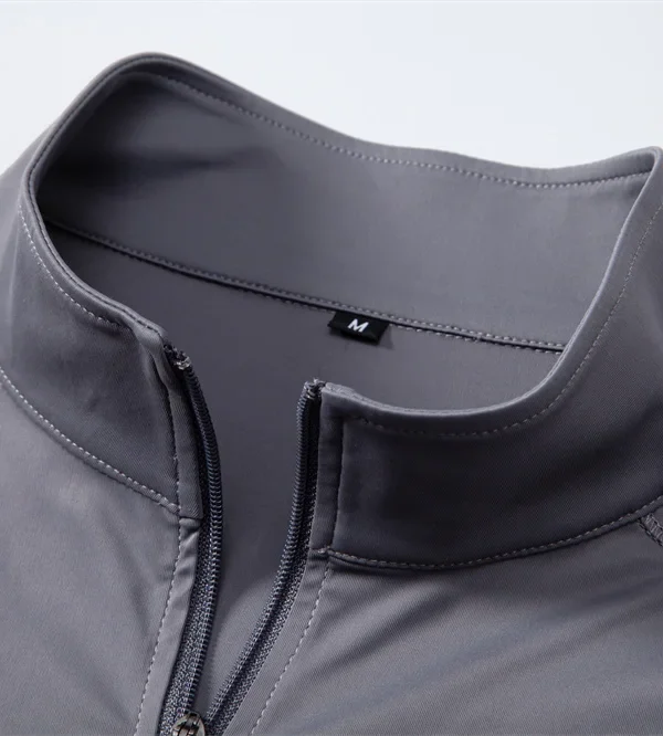MEN'S LONG-SLEEVED, SOLID-COLOR ZIPPER OUTDOOR SHIRT WITH UPF100+ SUN PROTECTION QUICK-DRY STAND COLLAR T-SHIRTS - Image 15