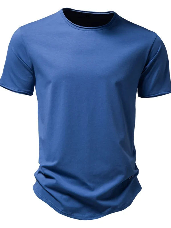 MEN'S O-NECK CASUAL SOFT FASHION SOLID COLOR T-SHIRT MADE OF 100% COTTON NEW SHORT-SLEEVED SUMMER TOPS MEN'S TEES - Image 4