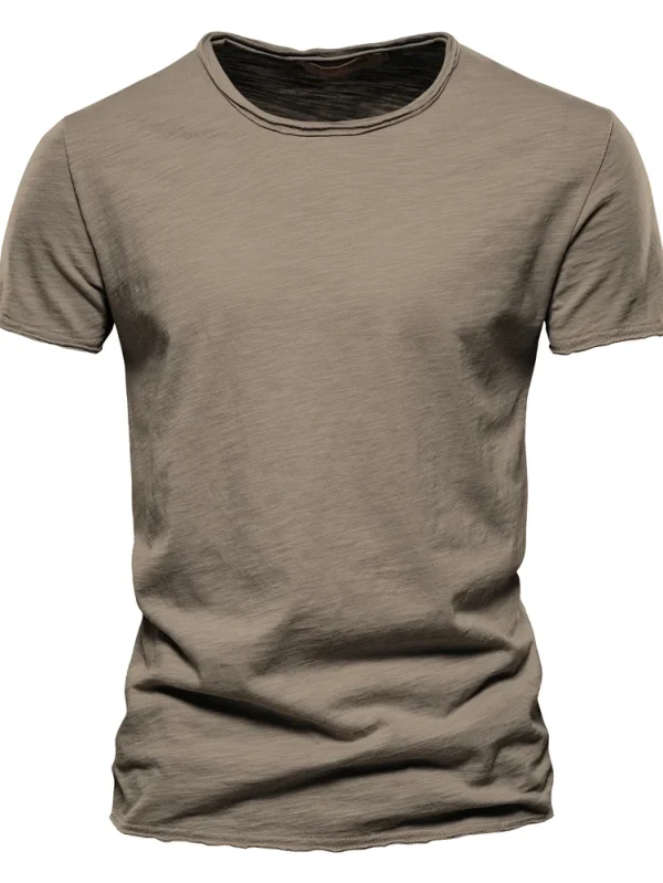 MEN'S CASUAL SOFT FITNESS T-SHIRT MADE OF 100% COTTON THIN T-SHIRTS FOR THE SUMMER HOME CLOTHES FOR MEN MEN'S O-NECK SHORT SLEEVE SOIL T-SHIRT - Image 4