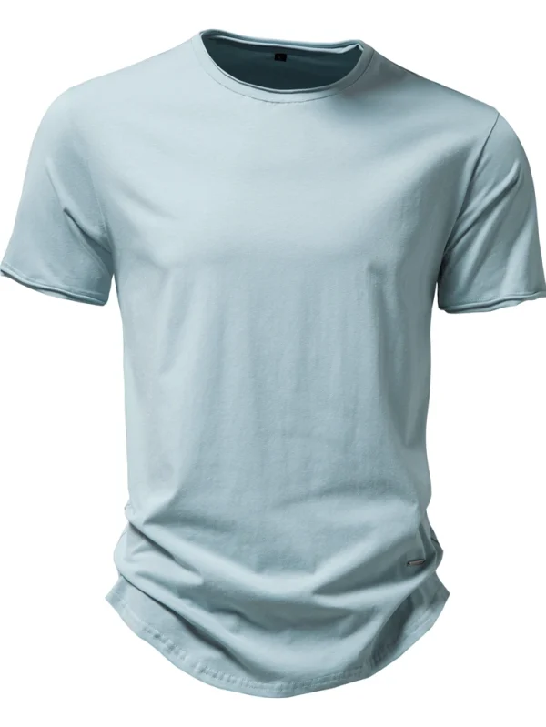 MEN'S O-NECK CASUAL SOFT FASHION SOLID COLOR T-SHIRT MADE OF 100% COTTON NEW SHORT-SLEEVED SUMMER TOPS MEN'S TEES - Image 10