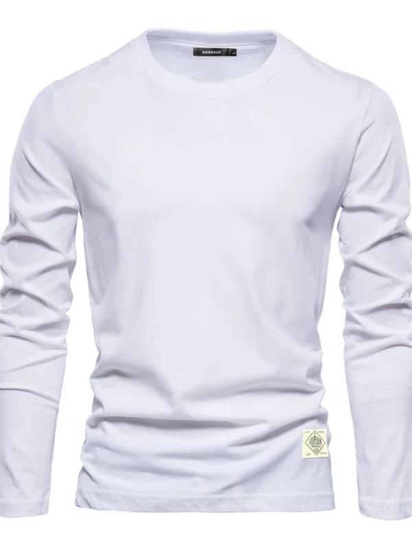 MEN'S SOLID SPRING CASUAL LONG SLEEVE T-SHIRT MADE OF 100% COTTON PREMIUM MEN'S TOPS, TRADITIONAL CLOTHING, MEN'S T-SHIRTS - Image 11
