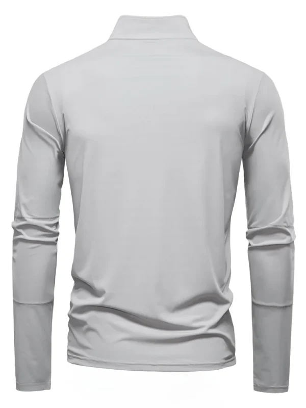 MEN'S LONG-SLEEVED, SOLID-COLOR ZIPPER OUTDOOR SHIRT WITH UPF100+ SUN PROTECTION QUICK-DRY STAND COLLAR T-SHIRTS - Image 12
