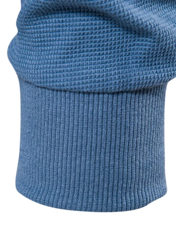 NEW AUTUMN SOLID COLOR MEN'S LONG SLEEVE WAFFLE HENLEY T-SHIRT BASIC BREATHABLE MEN'S TOPS TEE SHIRTS - Image 15