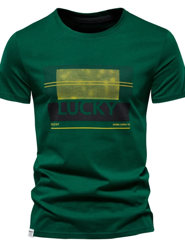 MEN'S SHORT SLEEVE O-NECK FASHION PRINT SLIM FIT T-SHIRTS MADE OF 100% COTTON MEN'S CASUAL SUMMER CLOTHING - Image 11