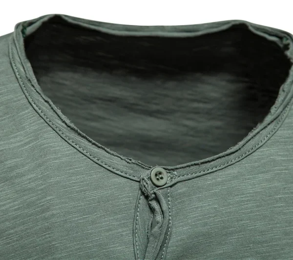 MEN'S SOLID COLOR CASUAL T-SHIRTS O-NECK BUTTON UP 2021 NEW SUMMER EXCELLENT CLASSIC TOP TEES MEN - Image 2