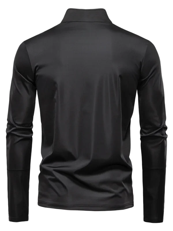MEN'S LONG-SLEEVED, SOLID-COLOR ZIPPER OUTDOOR SHIRT WITH UPF100+ SUN PROTECTION QUICK-DRY STAND COLLAR T-SHIRTS - Image 6
