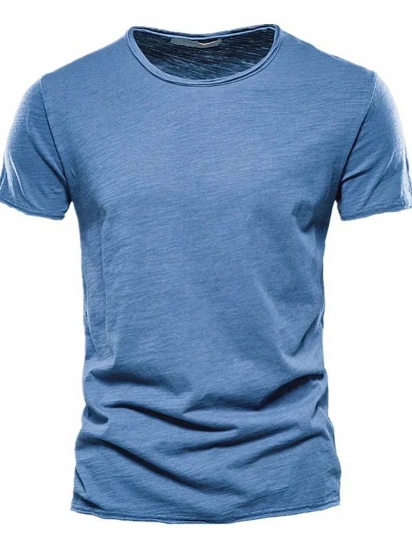 MEN'S CASUAL SOFT FITNESS T-SHIRT MADE OF 100% COTTON THIN T-SHIRTS FOR THE SUMMER HOME CLOTHES FOR MEN MEN'S O-NECK SHORT SLEEVE SOIL T-SHIRT