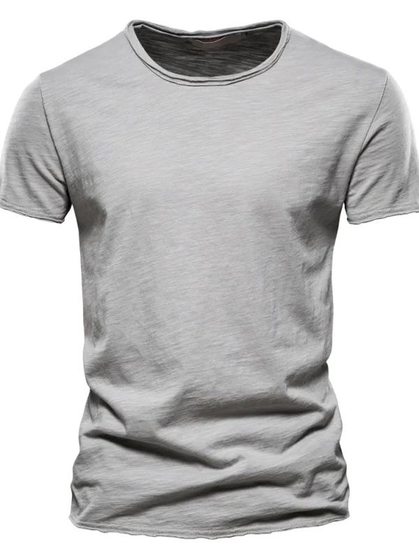 MEN'S CASUAL SOFT FITNESS T-SHIRT MADE OF 100% COTTON THIN T-SHIRTS FOR THE SUMMER HOME CLOTHES FOR MEN MEN'S O-NECK SHORT SLEEVE SOIL T-SHIRT - Image 7