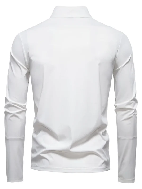 MEN'S LONG-SLEEVED, SOLID-COLOR ZIPPER OUTDOOR SHIRT WITH UPF100+ SUN PROTECTION QUICK-DRY STAND COLLAR T-SHIRTS - Image 8