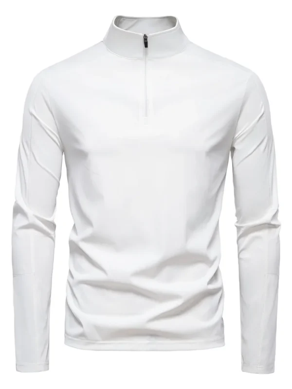 MEN'S LONG-SLEEVED, SOLID-COLOR ZIPPER OUTDOOR SHIRT WITH UPF100+ SUN PROTECTION QUICK-DRY STAND COLLAR T-SHIRTS - Image 7