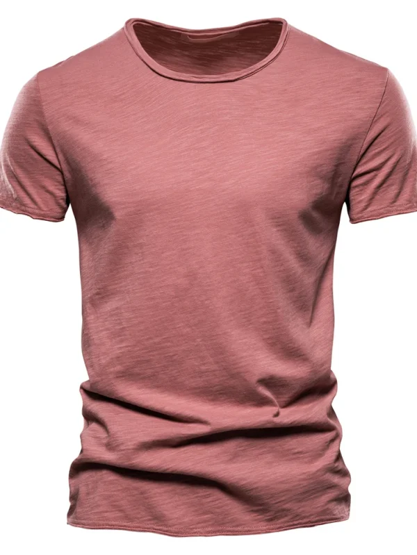 MEN'S CASUAL SOFT FITNESS T-SHIRT MADE OF 100% COTTON THIN T-SHIRTS FOR THE SUMMER HOME CLOTHES FOR MEN MEN'S O-NECK SHORT SLEEVE SOIL T-SHIRT - Image 6