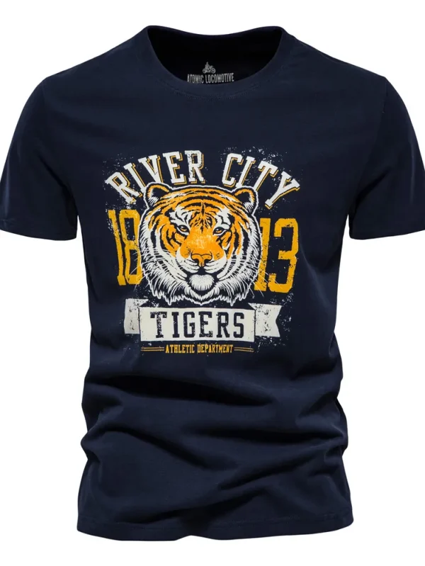 MEN'S COTTON T-SHIRT PRINTING OF BRAND QUALITY T-SHIRTS FOR MEN SUMMER MEN'S TOPS TEE SHIRT WITH SHORT SLEEVES AND A CASUAL SLIM FIT O-NECK