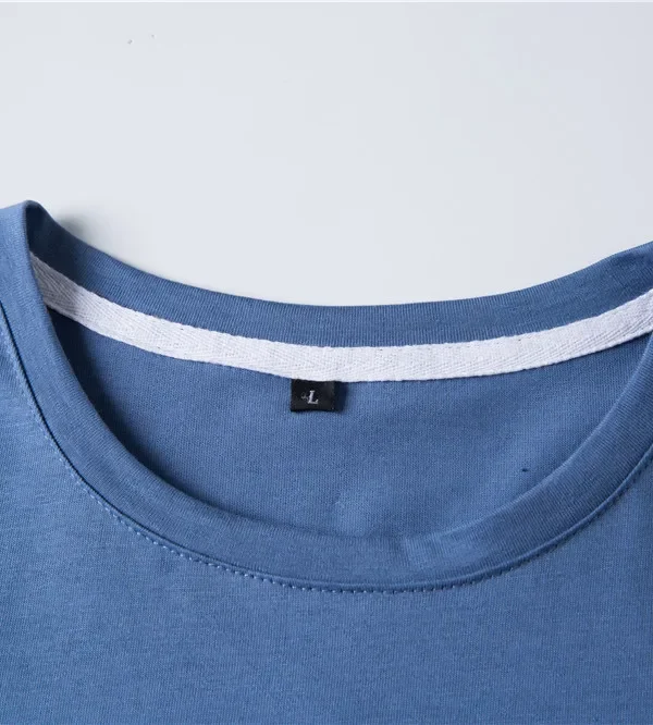 MEN'S O-NECK PATCHWORK SHORT SLEEVE 100% COTTON T-SHIRT SLIM FIT SUMMER FASHION FOR MEN'S T-SHIRTS - Image 2