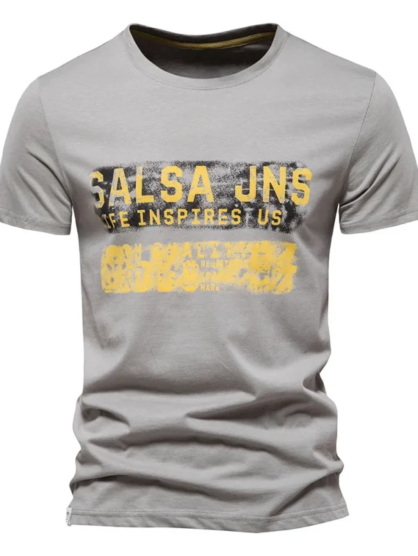 MEN'S SHORT SLEEVE O-NECK FASHION PRINT SLIM FIT T-SHIRTS MADE OF 100% COTTON MEN'S CASUAL SUMMER CLOTHING - Image 6