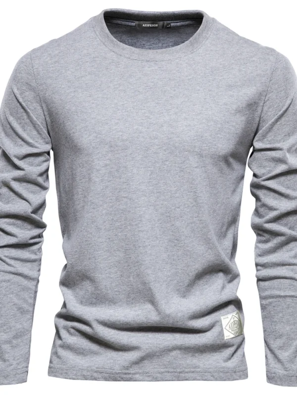 MEN'S SOLID SPRING CASUAL LONG SLEEVE T-SHIRT MADE OF 100% COTTON PREMIUM MEN'S TOPS, TRADITIONAL CLOTHING, MEN'S T-SHIRTS - Image 7