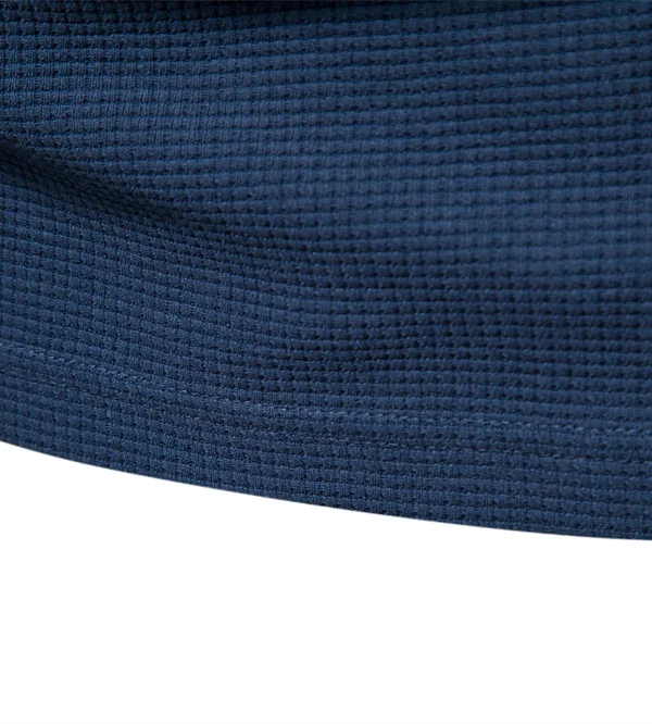 MEN'S WAFFLE COTTON SOLID COLOR T-SHIRT MEN'S SINGLE POCKET LONG SLEEVE BASIC BREATHABLE TOPS FOR AUTUMN - Image 16