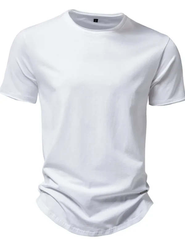 MEN'S O-NECK CASUAL SOFT FASHION SOLID COLOR T-SHIRT MADE OF 100% COTTON NEW SHORT-SLEEVED SUMMER TOPS MEN'S TEES - Image 9