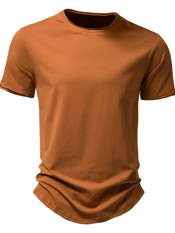 MEN'S O-NECK CASUAL SOFT FASHION SOLID COLOR T-SHIRT MADE OF 100% COTTON NEW SHORT-SLEEVED SUMMER TOPS MEN'S TEES - Image 8