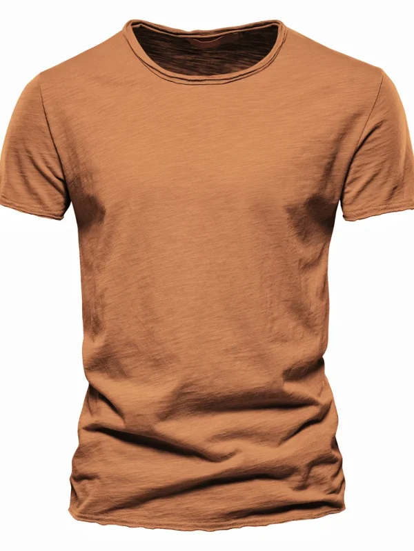 MEN'S CASUAL SOFT FITNESS T-SHIRT MADE OF 100% COTTON THIN T-SHIRTS FOR THE SUMMER HOME CLOTHES FOR MEN MEN'S O-NECK SHORT SLEEVE SOIL T-SHIRT - Image 13