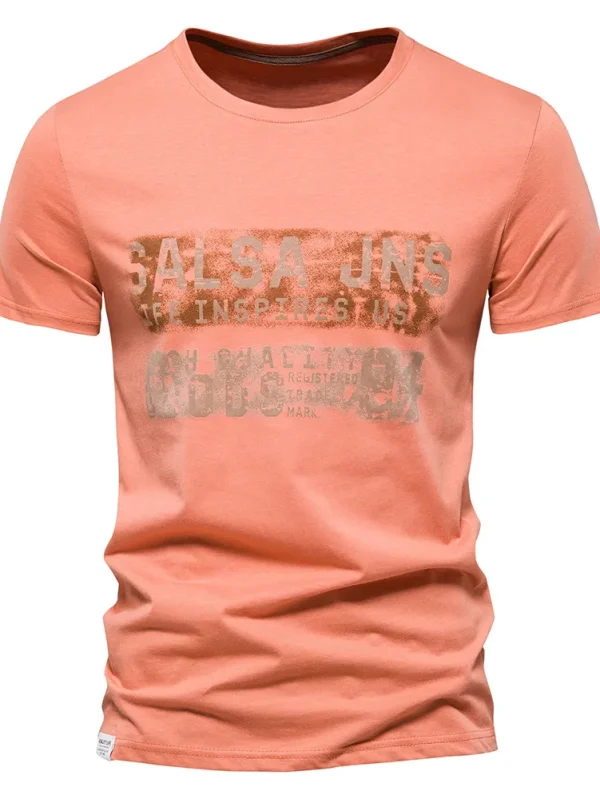 MEN'S SHORT SLEEVE O-NECK FASHION PRINT SLIM FIT T-SHIRTS MADE OF 100% COTTON MEN'S CASUAL SUMMER CLOTHING - Image 13