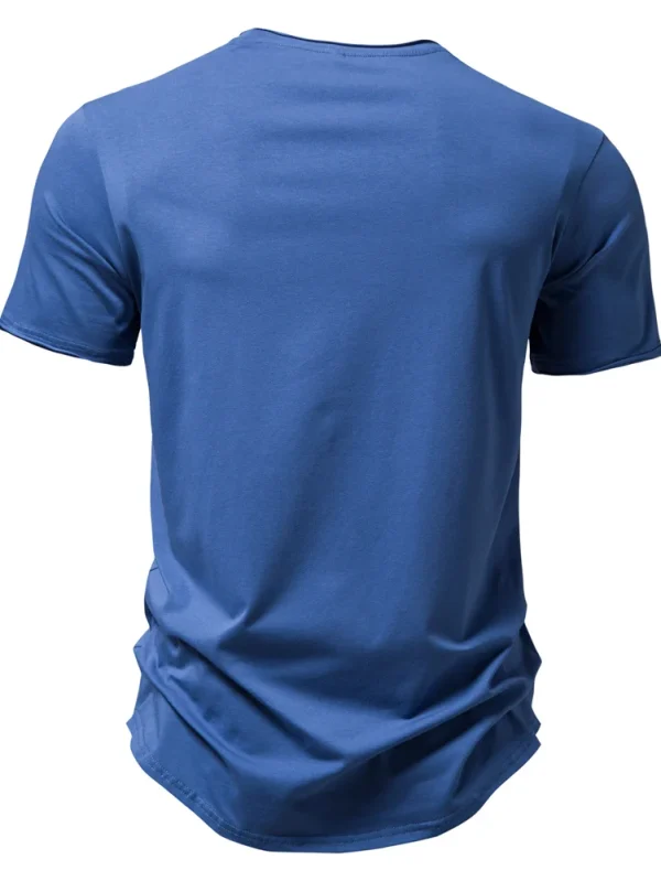 MEN'S O-NECK CASUAL SOFT FASHION SOLID COLOR T-SHIRT MADE OF 100% COTTON NEW SHORT-SLEEVED SUMMER TOPS MEN'S TEES - Image 6