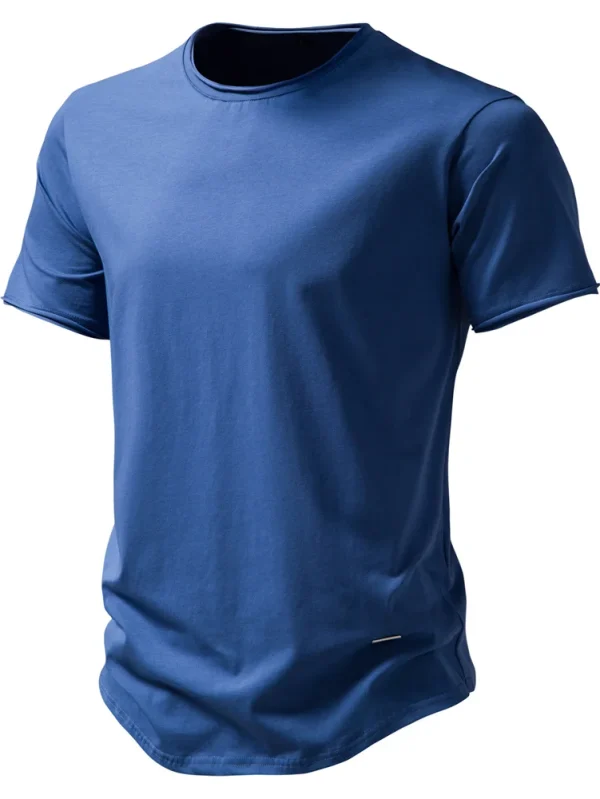 MEN'S O-NECK CASUAL SOFT FASHION SOLID COLOR T-SHIRT MADE OF 100% COTTON NEW SHORT-SLEEVED SUMMER TOPS MEN'S TEES - Image 5