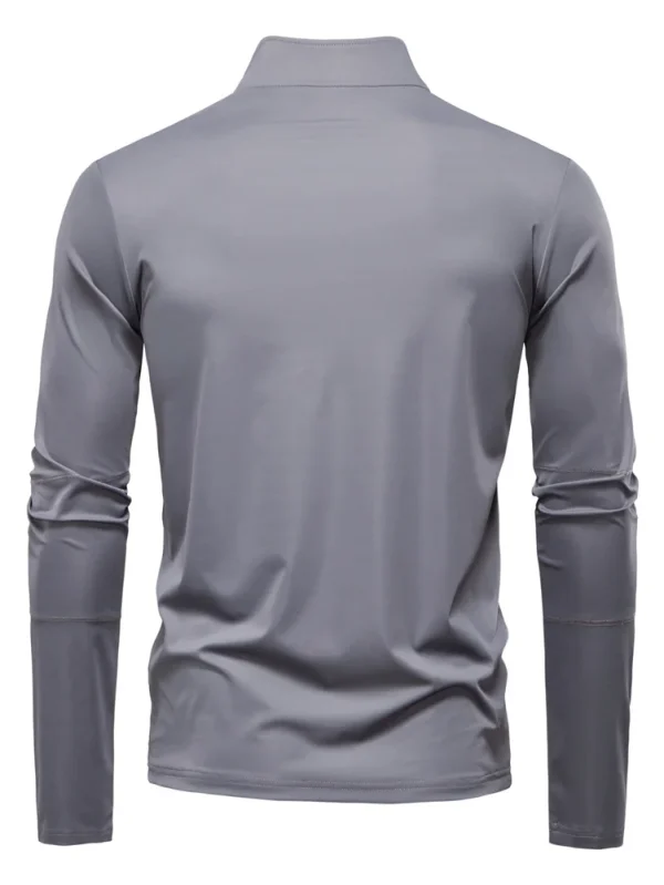 MEN'S LONG-SLEEVED, SOLID-COLOR ZIPPER OUTDOOR SHIRT WITH UPF100+ SUN PROTECTION QUICK-DRY STAND COLLAR T-SHIRTS - Image 10
