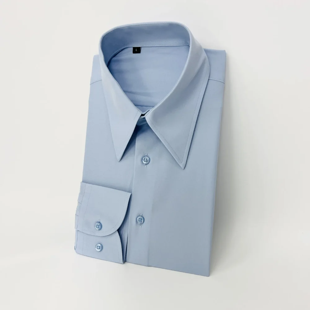High-quality, wrinkle-free, long-sleeved, slim-fitting, business casual, vintage office wear men's shirts for 2025 - Image 6