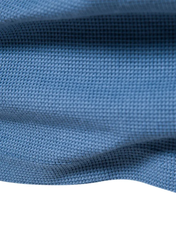 NEW AUTUMN SOLID COLOR MEN'S LONG SLEEVE WAFFLE HENLEY T-SHIRT BASIC BREATHABLE MEN'S TOPS TEE SHIRTS - Image 16