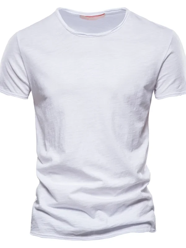 MEN'S CASUAL SOFT FITNESS T-SHIRT MADE OF 100% COTTON THIN T-SHIRTS FOR THE SUMMER HOME CLOTHES FOR MEN MEN'S O-NECK SHORT SLEEVE SOIL T-SHIRT - Image 9