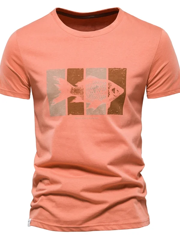MEN'S SHORT SLEEVE O-NECK FASHION PRINT SLIM FIT T-SHIRTS MADE OF 100% COTTON MEN'S CASUAL SUMMER CLOTHING - Image 12
