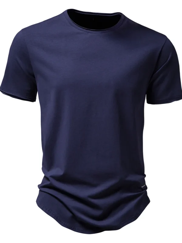 MEN'S O-NECK CASUAL SOFT FASHION SOLID COLOR T-SHIRT MADE OF 100% COTTON NEW SHORT-SLEEVED SUMMER TOPS MEN'S TEES - Image 12