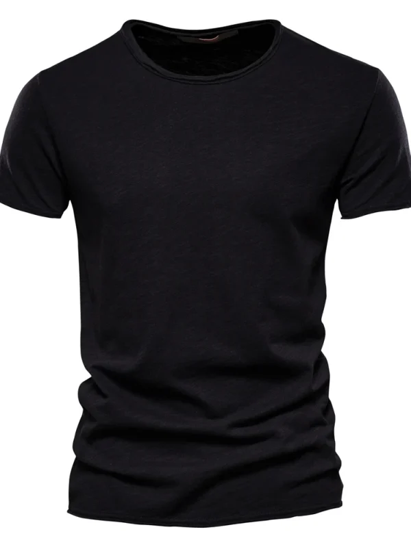 MEN'S CASUAL SOFT FITNESS T-SHIRT MADE OF 100% COTTON THIN T-SHIRTS FOR THE SUMMER HOME CLOTHES FOR MEN MEN'S O-NECK SHORT SLEEVE SOIL T-SHIRT - Image 8